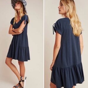 Anthropologie Saturday Sunday Kathie flounced mini dress in cotton modal Small